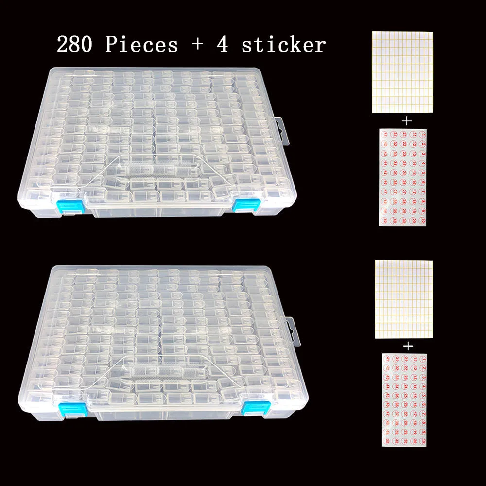 140/280 шт 5d алмазные аксессуары для рисования Инструменты бусины мозаика контейнер для хранения Алмазная вышивка коробка Аксессуар - Цвет: 280PCS
