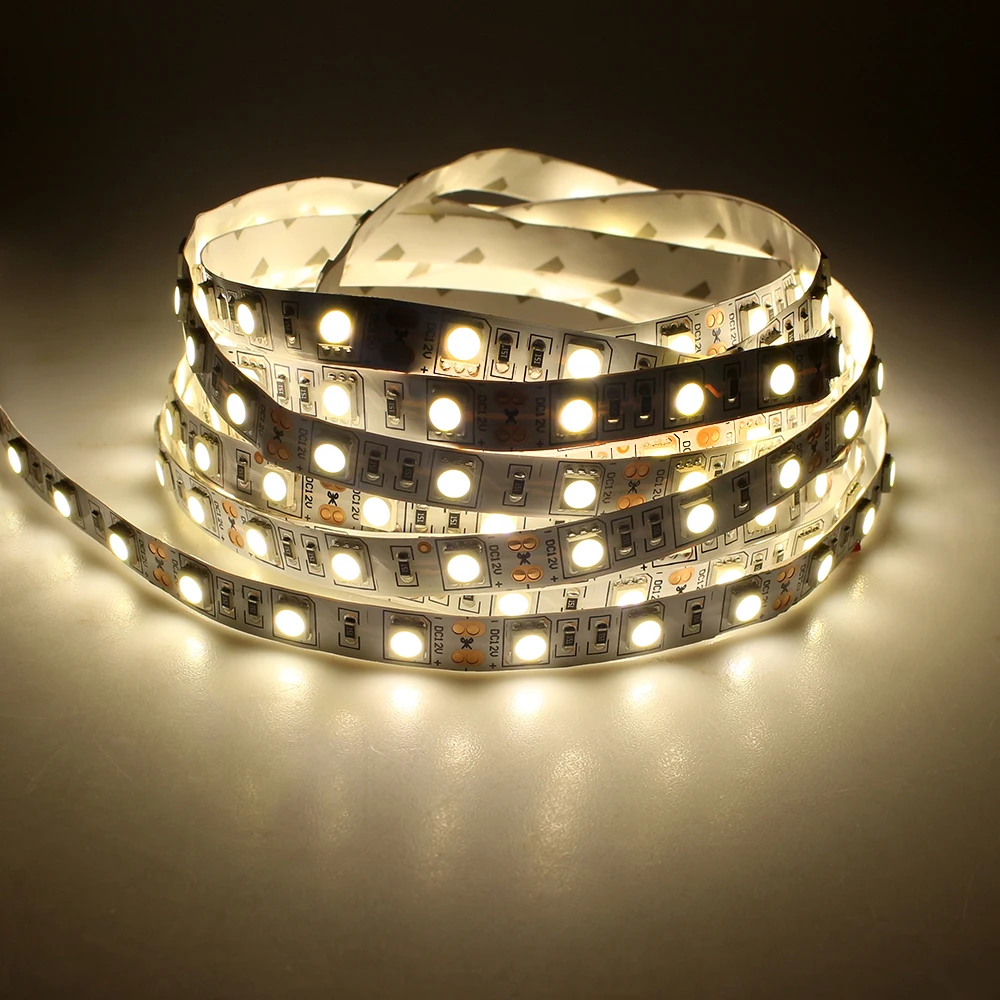 SMD 5050 Светодиодная лента DC12V 4000K природа белая светодиодная гибкая не