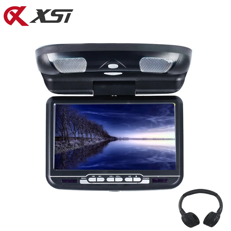 

XST 9 inch Car Roof Mount Flip Down Monitor LED Digital Screen MP5 DVD Player IR/FM/USB/SD/MP5 Support 32 Bits Game