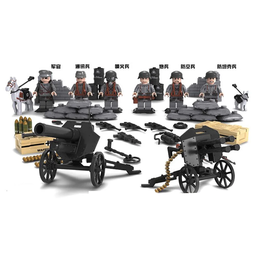 

World War 2 Military Building Blocks Set, WW2 German Army Soldiers Building Bricks Mini Building STEM Toys for Kids Wholesale