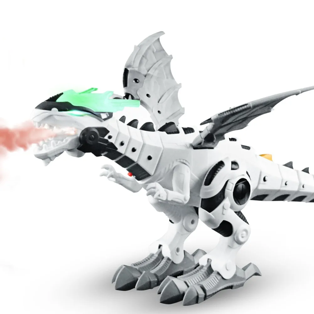 White Spray Electric Mechanical Dinosaur Toys Intelligent Dinosaur