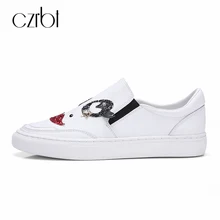 CZRBT/Женская обувь на плоской подошве из натуральной кожи; коллекция года; сезон весна-осень; повседневные лоферы; Лоферы без застежки с круглым носком