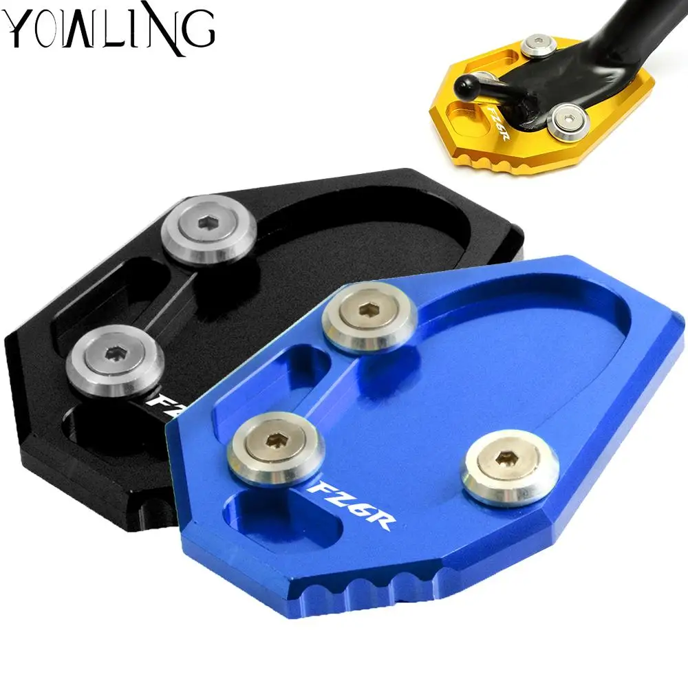

Motorcycle Stands Kickstand Foot Side Kick Stand Extension Pad Support Plate For Yamaha FZ6R 2009 2010 2011 2012 2013 2014 2015