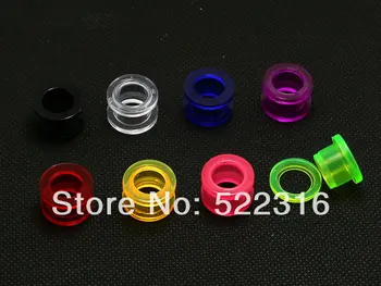 

JEWEL acrylic screw fit flesh tunnel ear plug gauges mix size 2mm-12mm colors wholesale body piercing jewelry free shipping