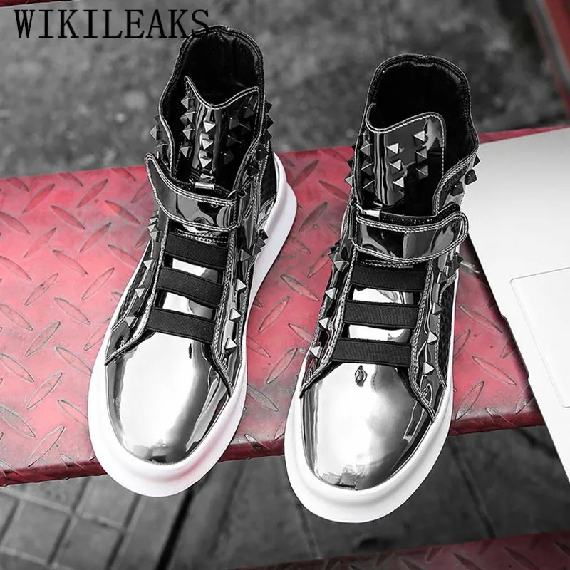 

men shoes high top sneakers rivets mens shoes casual leather tenis hip hop shoes tenis masculino adulto chaussure homme cuir