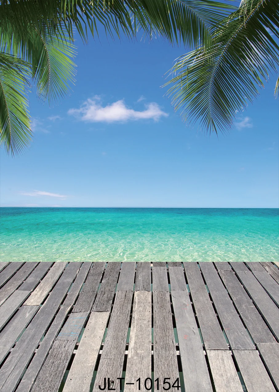 hot sale sjoloon 5x7ft sea and sky wood photo background natural ocean theme background