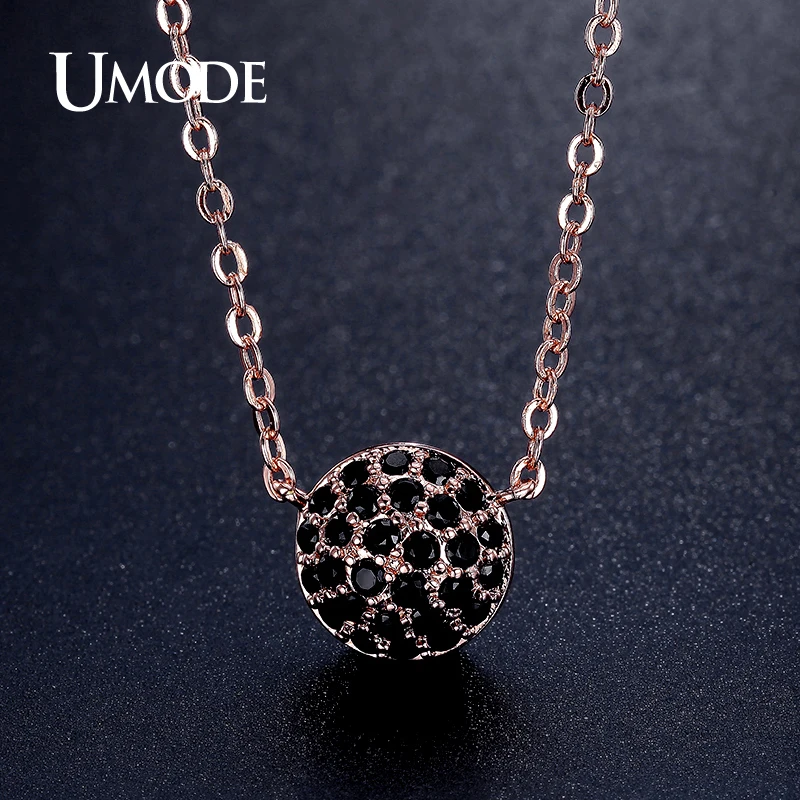 

UMODE Black Micro Cubic Zirconia Paved Rose Gold Color Women Choker Necklaces Jewelry Collier Ras Du Cou Collares UN0231D