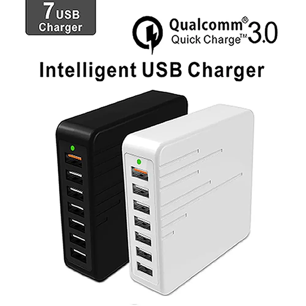 Qual comm 3 0 Quick Charge Intelligent usb Charger Fast charging 7 Port Multi USB Wall