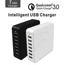 Qual comm 3.0 Quick Charge Intelligent usb Charger Fast charging 7 Port Multi USB Wall Charger Multiple Device Charging Chargeur
