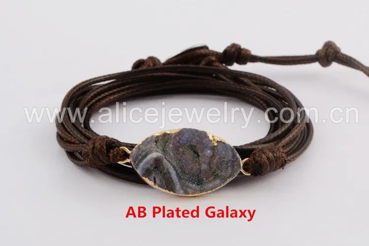 Ouro Oval Rainbow Titânio Natural Galaxy Conector