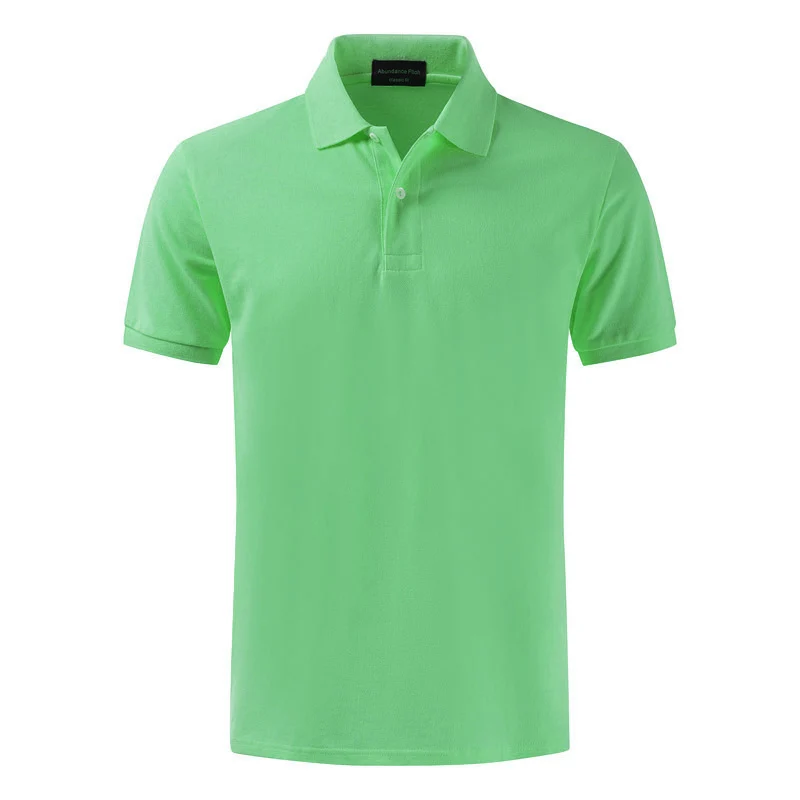 High quality 100% cotton 2018 summer men's simple American lapel polo shirt with a solid color and large color High quality 100% cotton 2018 summer men's simple American lapel polo shirt with a solid color and large color