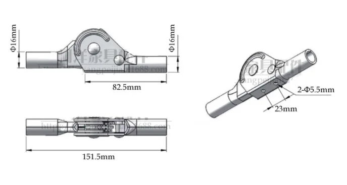Диаметр трубы 6 шт./лот: 16 мм (3 gear 45 degree) складной слайкер петля для дивана