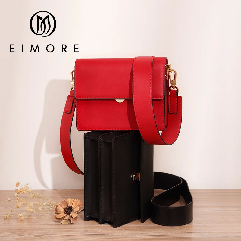 EIMORE Brand Women Fashion Shoulder Bags Small Messenger Crossbody Bags Genuine Leather Crossbody Flap Bag Ladies Bags For Girl
