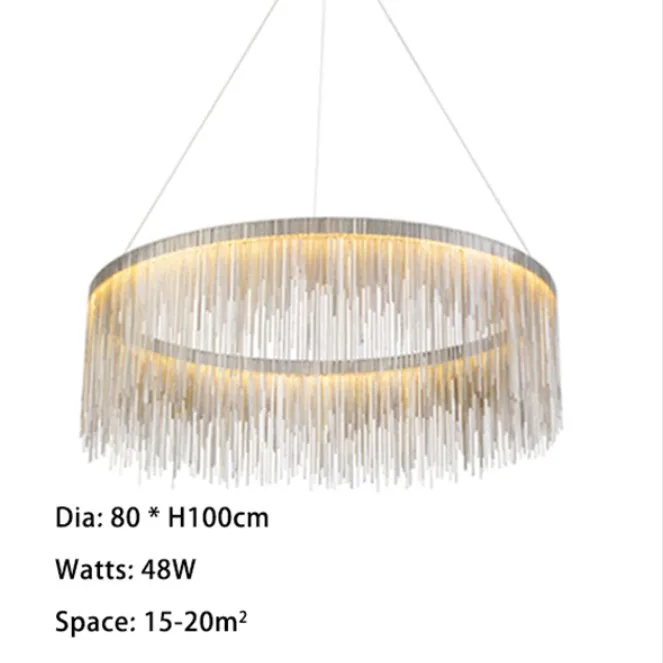 Modern Chandelier Lighting For Living room Bedroom Dining Room Lustre de cristal Chandeliers Pendant Hanging Ceiling Fixtures - Цвет абажура: Dia80cm