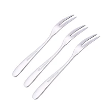 Hot Sale 1pcs Stainless Steel Fruit Forks Cutlery Dessert Fruit Forks For Fruit Salad 13cm For Restaurant Cafeteria