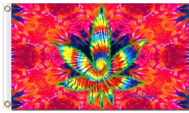 

bright-colored background weed leaf weed flags 3x5ft poly