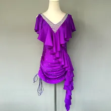 Стиль латинских Танцевальный костюм сексуальные спандекс камни для латино-американских танцев, платья для женщин конкурс латиноамериканских танцев платья A44 S-4XL