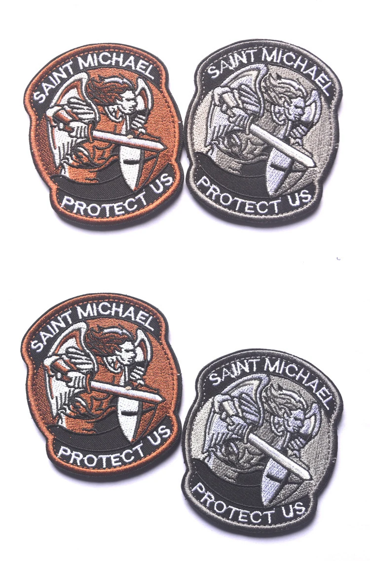 Team souvenirs Embroidery Patch Saint Michael Protect Us Morale Patch Saint Michael Tactical Combat Guardian Angel St.Michael