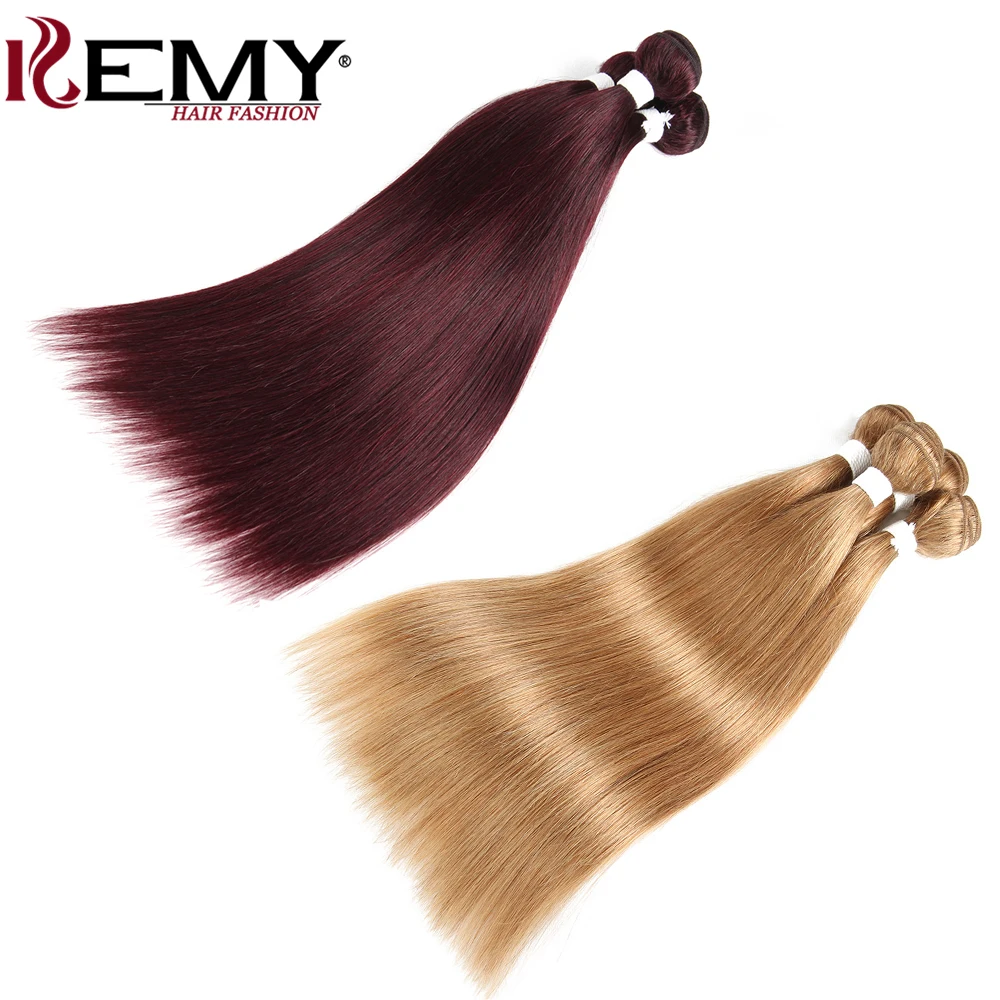 99J/бордовый бразильские прямые человеческие волосы соткут пучок волос kemy Hair 8 до 26 дюймовое плетение волос 1 шт. не волосы remy Расширения