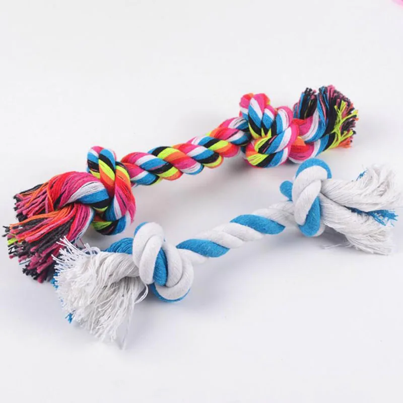 

1 pcs 19cm Dog Toys Dog Cat Durable Braided Bone Rope Toy Tooth Cleaning Care Puppy Cotton Chew Knot Toy pet supplies