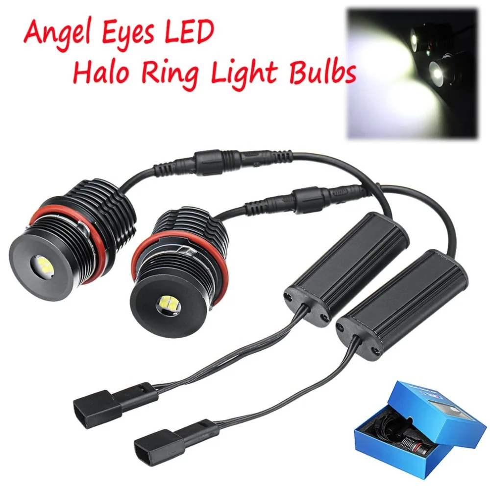 

2pcs 80W Angel Eyes Error Free LED Halo Ring Light Bulbs For BMW E39 E53 E60 E63 Super Bright Car Front Light Lamp Headlight
