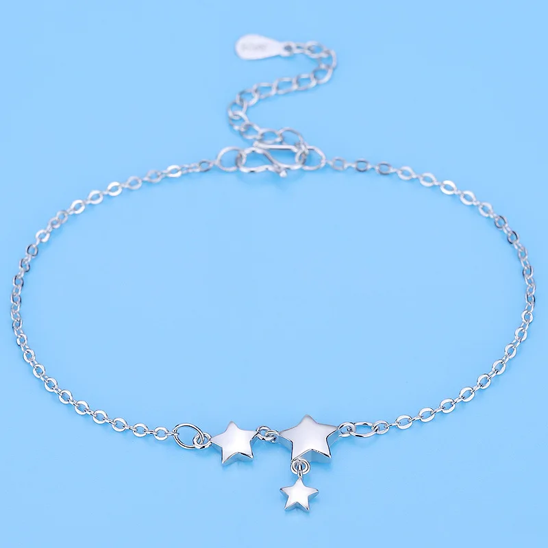 

Concise Bracelet for Women Simple Star Shape 925 Sterling Silver Statement Jewelry for Women Girl 6541
