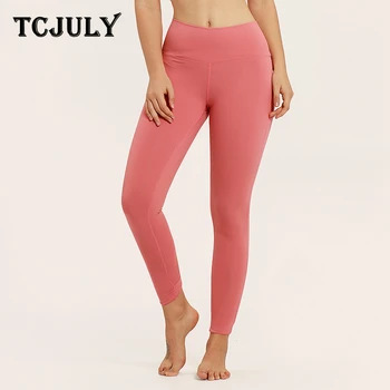 

TCJULY Solid Fitness Leggings High Waist Skinny Push Up Workout Pants Breathable Quick Dry Activewear Flex Stretch Women Leggins
