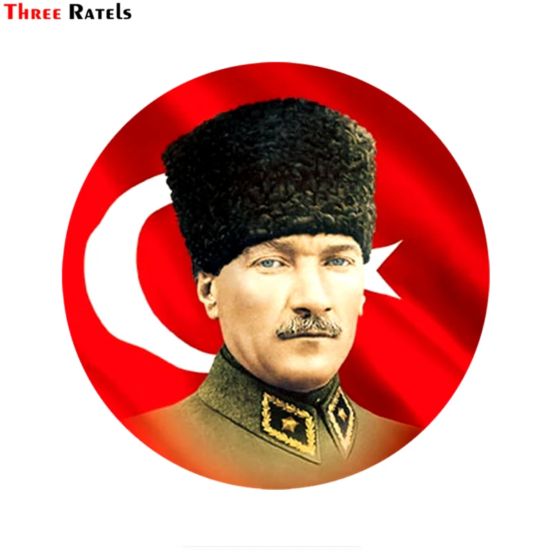 

Three Ratels TRL522# 14x14cm man MustafaKemal funny car stickers RUSSIA car sticker funny car stickers and decals