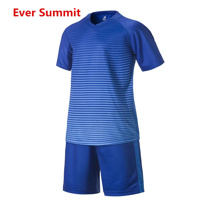 Детские футбольные майки Ever Summit S1613, футбольные тренировочные комплекты для мальчиков, Футбольная командная униформа, полиэстер, сделай сам, настроить nino - Цвет: blue
