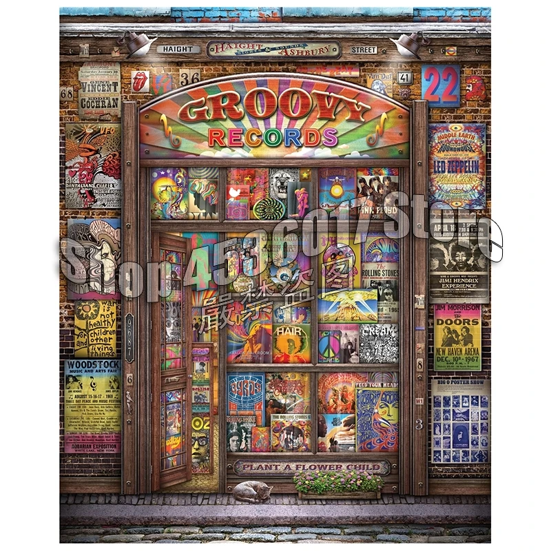 

5D DIY Diamond Painting Groovy Records Architecture Christmas Gift Full Drill Diamond Embroidery Cross Stitch Mosaic Home Decor