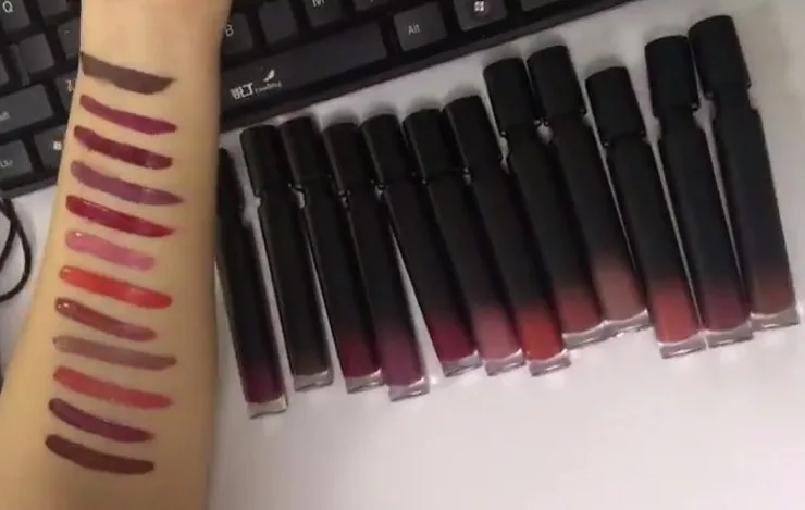 

Waterproof matte liquid lipstick lip gloss no logo Cosmetic makeup lipgloss lip stick 12 colors Make Up Lip Gloss Lipstick 12pcs