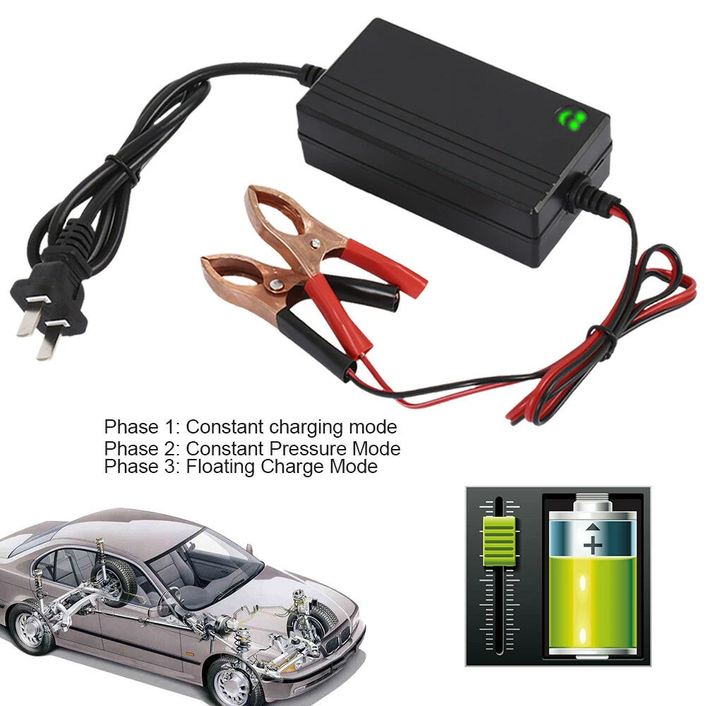 

2019New Portable 12V Car Battery Charger Intelligent Fast Power Charging Lead Acid Battery For Universal Car Motorcycle