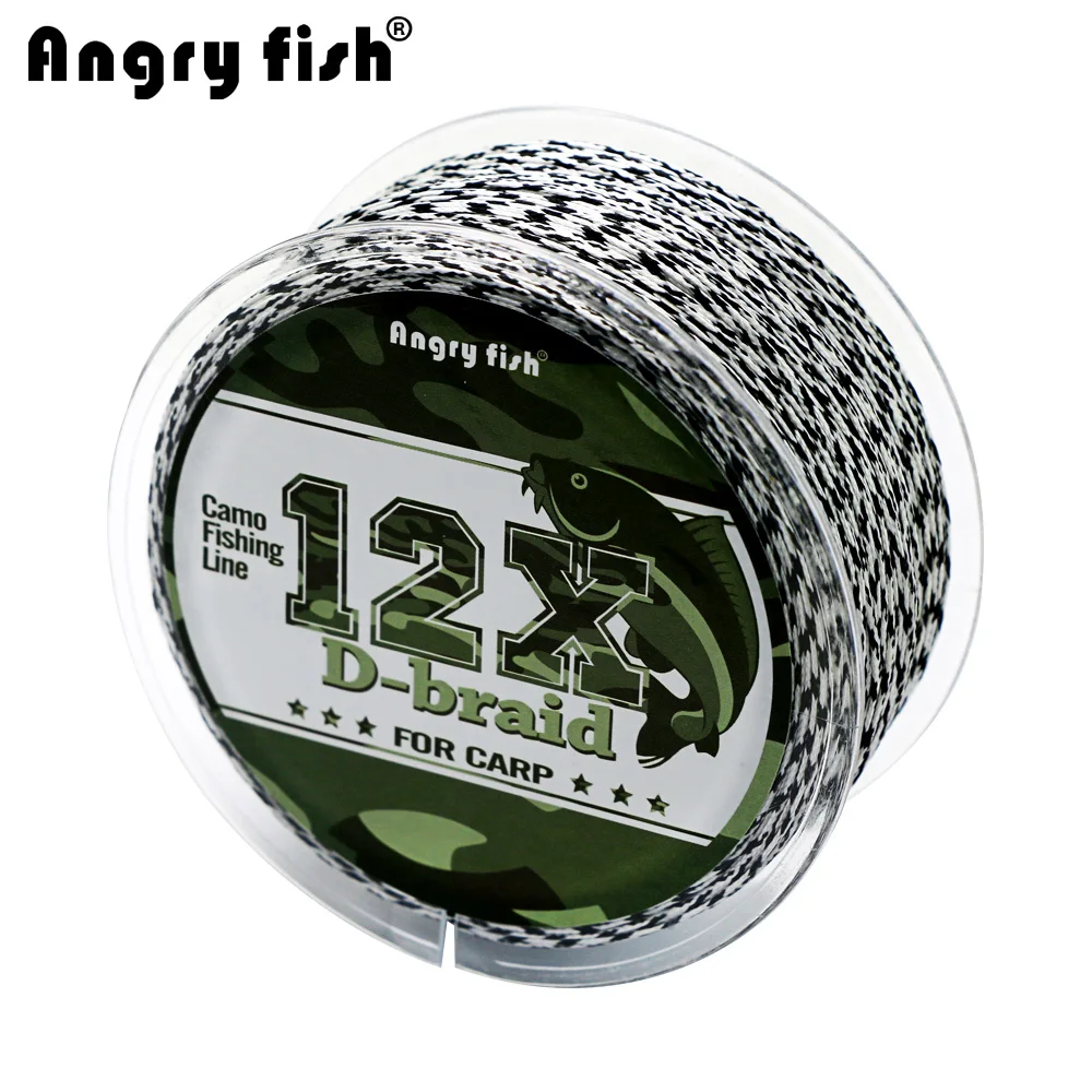 ANGRYFISH Carp Fishing Line D braid 100 Meters Camo Fishing Line 12