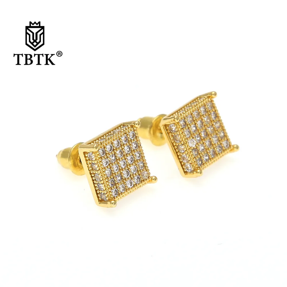 TBTK квадратные серьги гвоздики простой стиль Модные для мужчин микро