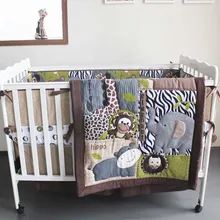 Акция! 7 шт. Вышивка хлопок детские кроватки постельных принадлежностей Ropa De Кама, включают(бампер+ одеяло+ кровать+ крышка юбка