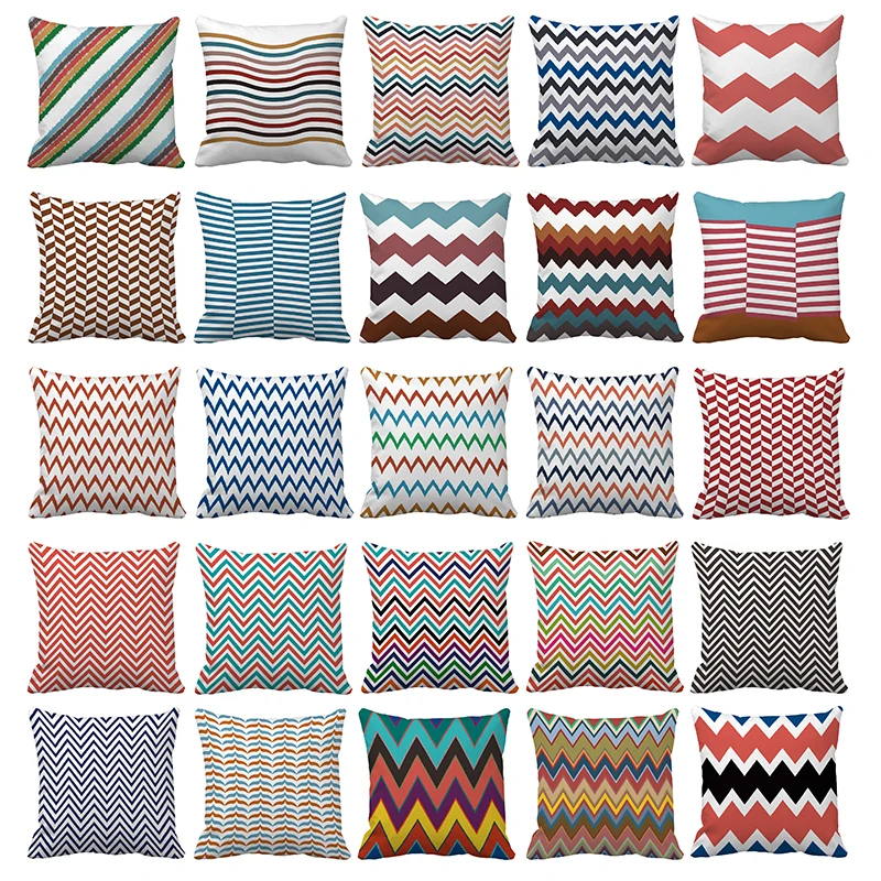 

Colorful Chevron Cushion Cover 45x45cm,50*50cm,60x60CM,Geometric Pillowcase Soft Cushion Covers for Sofa Chair Seat Home Decor