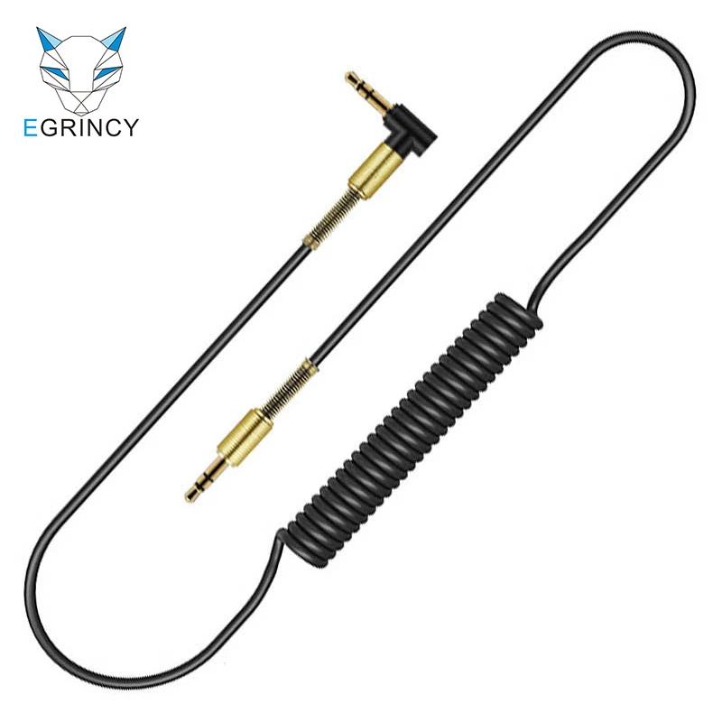 

3.5mm Audio Cable 90 Degree Right Angle Jack AUX Spring Retractable Cable For iPhone Car Headphone Beats Speaker Aux Cord MP3/4