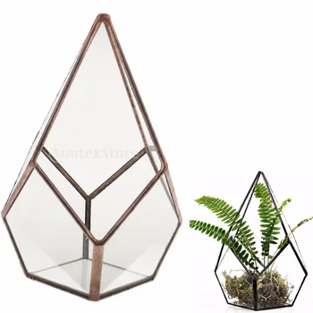 

Tabletop Air Planter Succulent Diamond Glass Geometric Terrarium Box Moss Fern Flower Pot Decoration Vintage