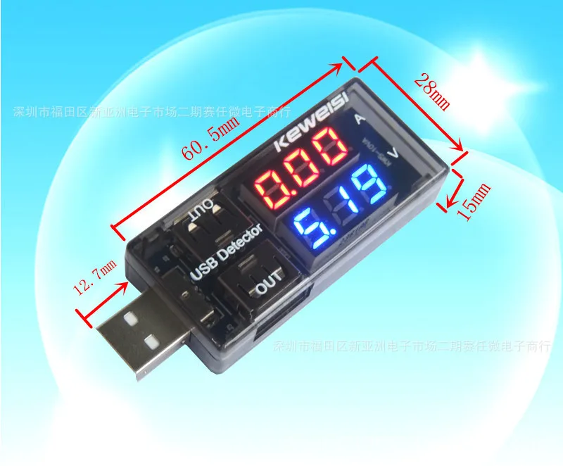 

High Quality KEWEISI 3V to 9V 0A to 3A USB Charger Power Battery Capacity Tester Voltage Current Meter Drop