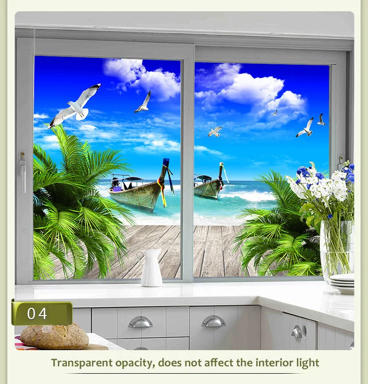 Customize size Static Self adhesive Window Film Privacy Frosted Home