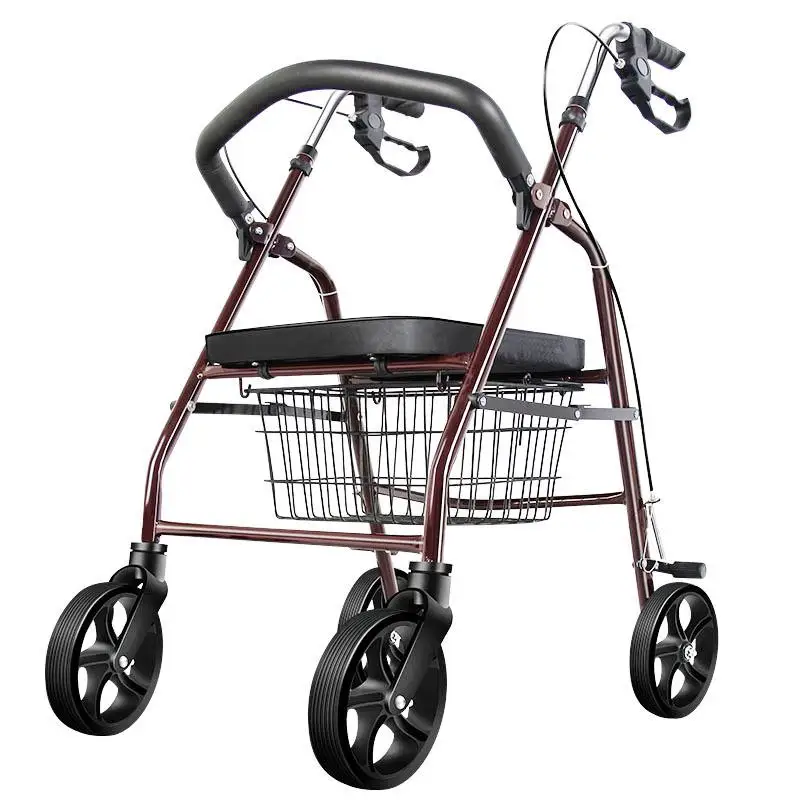 HTDZDX Trolley Old Scooter Folding Shopping cart seat can take Four Rounds to Help Push Small cart HTDZDX Trolley Old Scooter Folding Shopping cart seat can take Four Rounds to Help Push Small cart