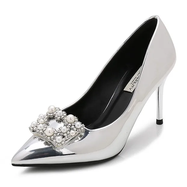 2019 New Sliver High Heels Women Pumps Thin Heel Classic Sexy Ladies