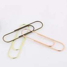 10pcs/pack 100m Super Large Rose Gold Bronze Paper Clip Bookmark Metal Office Accessories paper Clips Patchwork Clip