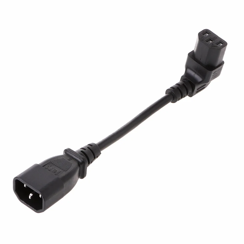 

Male to Female C14 C13 PLug PDU Extension Power Cable Connector Right Angle