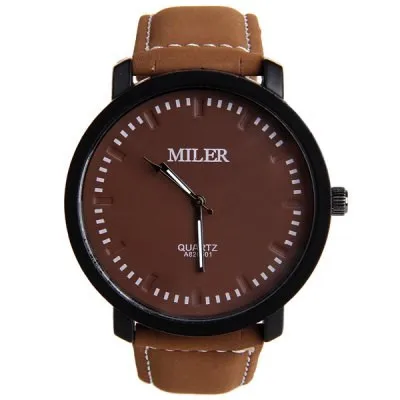 Мужские часы Miler из искусственной кожи, спортивные военные кварцевые часы, распродажа! Модные стильные аналоговые наручные часы с круглым циферблатом Relogs