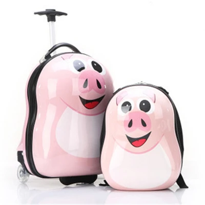 Детская дорожная сумка тележка багажа ребенок милашки пчелы детский сад школьная сумка скутер Чемодан Поле скутер - Цвет: Розовый