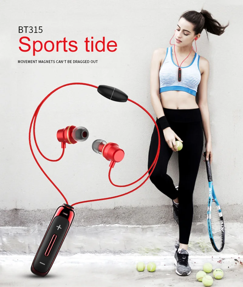 

Wireless Earphones with mic Bass Sport Magnetic Earpiece in Ear Earbuds for Mobile Phones Bluetooth Earphone in-ear