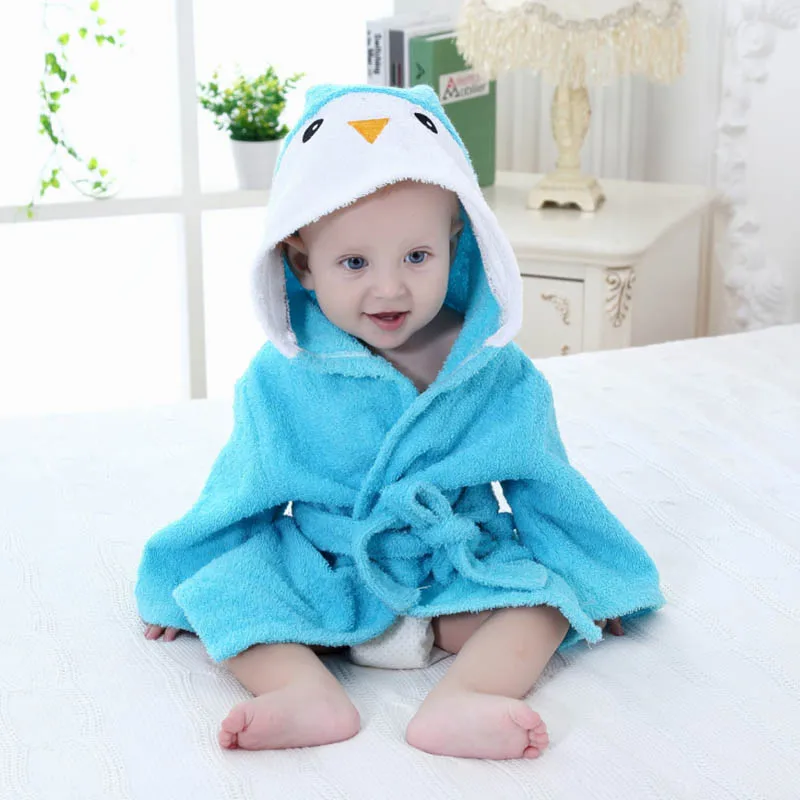 Animal Bathrobe Children Pajamas Sleepwear kids Hooded Plush Robe Bath