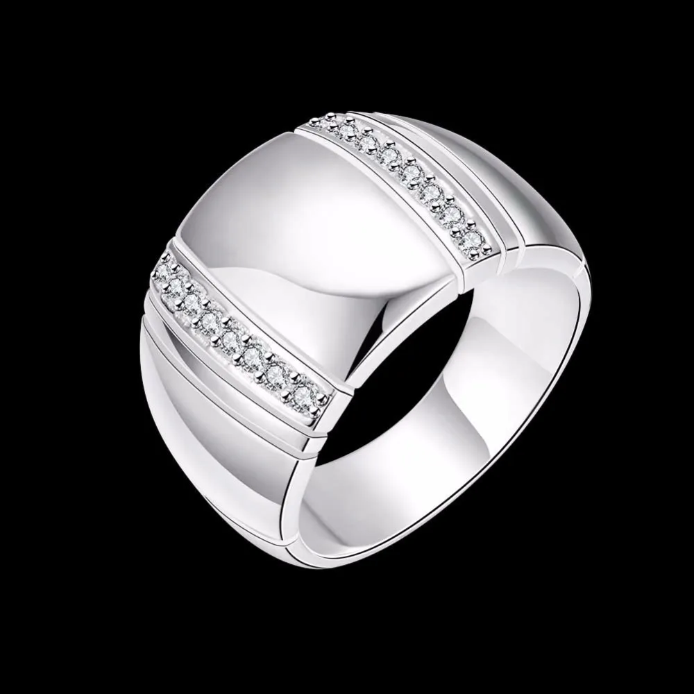 925 пробы Серебряное женское и мужское кольцо CZ Кристал для свадьбы, помолвки оптом модные кольца на палец ювелирные изделия