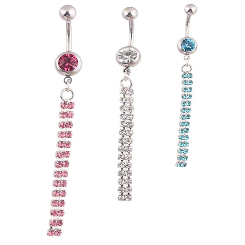 new design high quality crystal chain dangle belly button rings wholesales 3 color for body new design high quality crystal chain dangle belly button rings wholesales 3 color for body